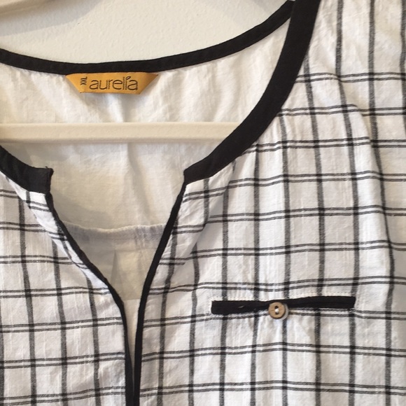 Aurelia Kurta XXL  Black White Pattern Indian Attire 100% Cotton - Picture 7 of 10